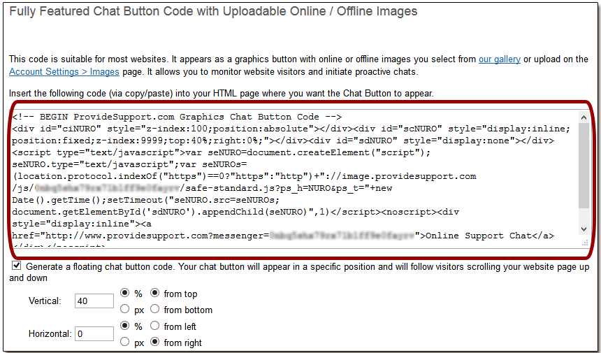 chat buttom code example