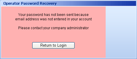Operator password recovering failed
