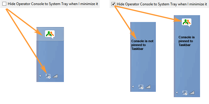Hiding Operator Console to System Tray Option