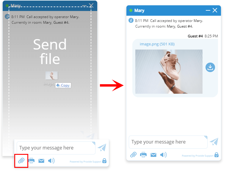 How to send screenshot in the chat window