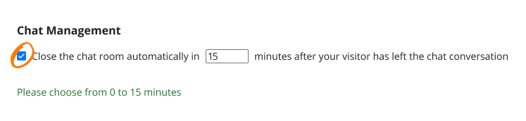 账户控制面板中“不活跃聊天自动关闭”设置的屏幕截图