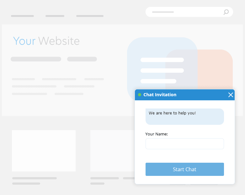 This is how the default chat invitation looks like Chat invitation screenshot
