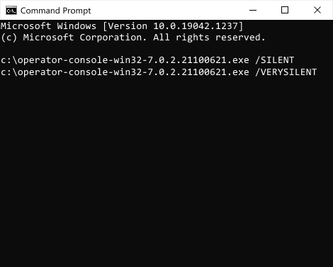 使用特殊的命令行键以静默方式安装代理应用程序 静默桌面应用程序安装